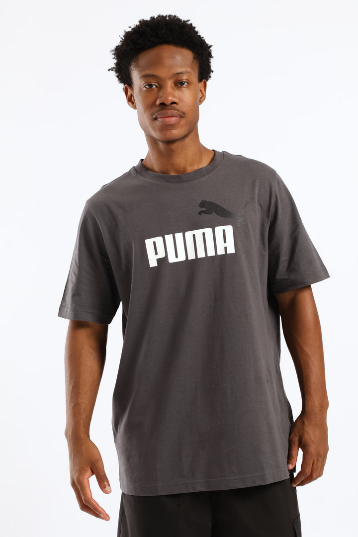 Essential Two Color No. 1 Logo Tee - Grey