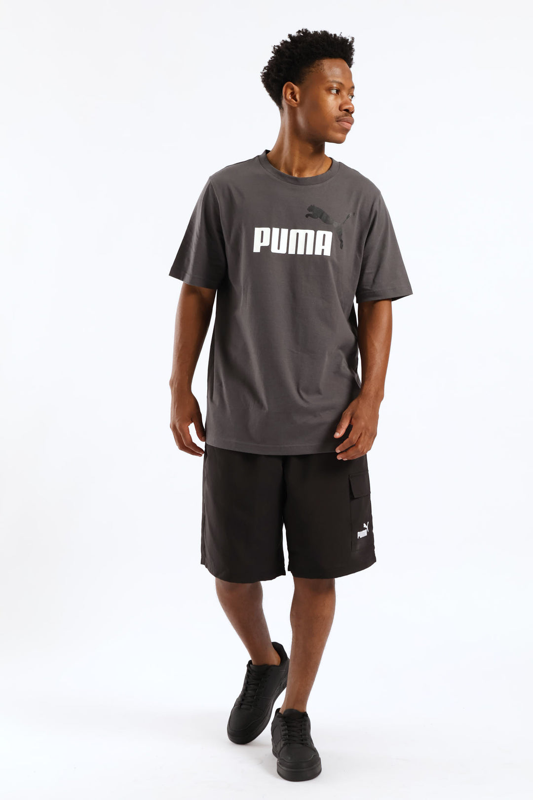 Essential No. 1 Logo 9" Woven Cargo Shorts - Black