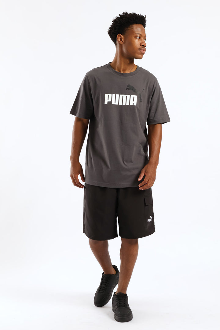 Essential No. 1 Logo 9" Woven Cargo Shorts - Black