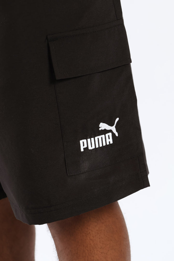 Essential No. 1 Logo 9" Woven Cargo Shorts - Black