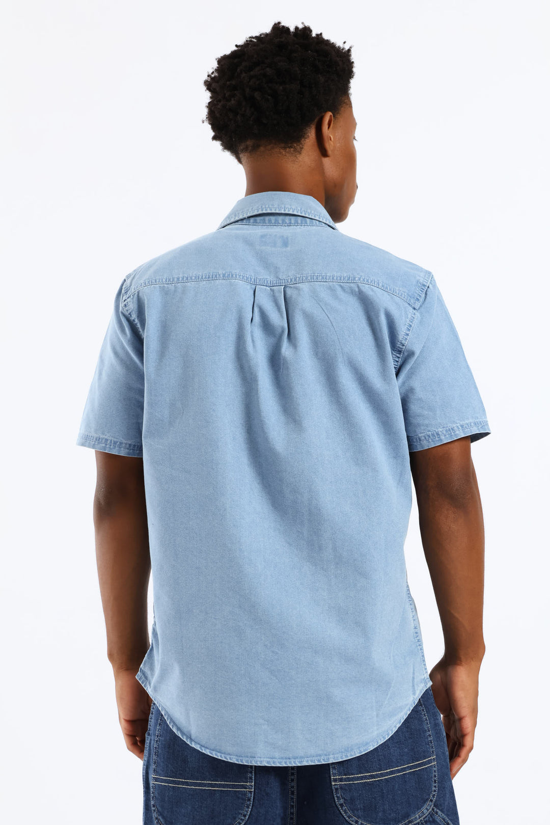 Lazy Denim Short Sleeve Shirt - Light Wash