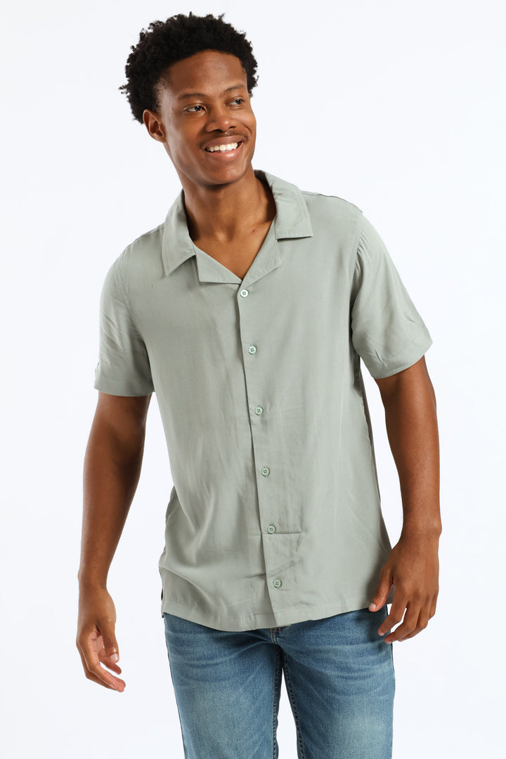 Plain Viscose Shirt - Sage