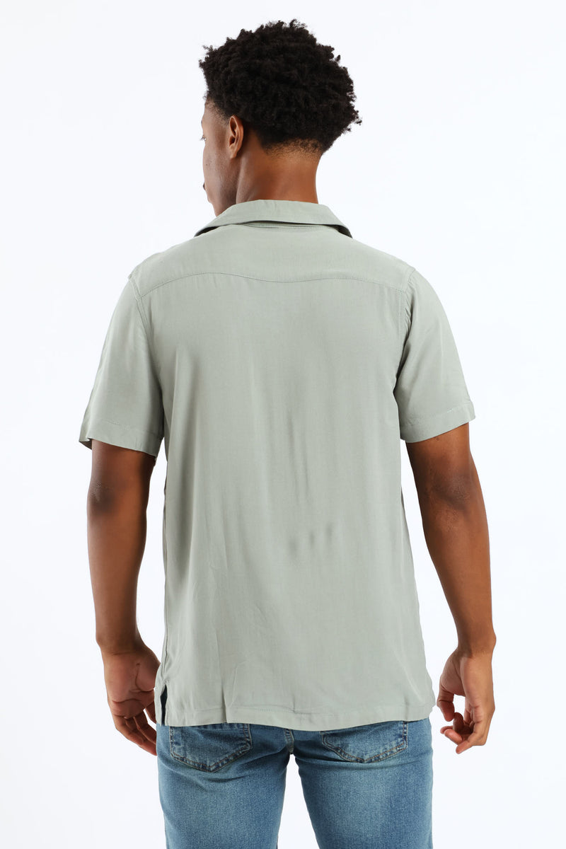 Plain Viscose Shirt - Sage