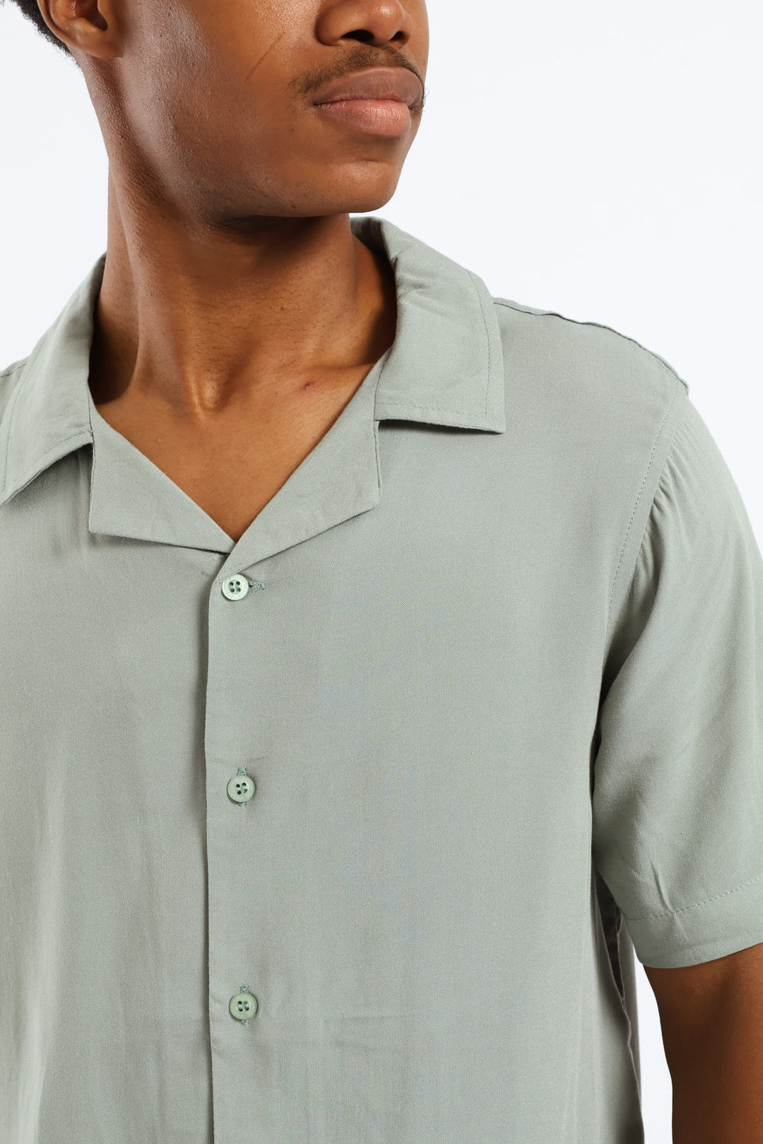 Plain Viscose Shirt - Sage