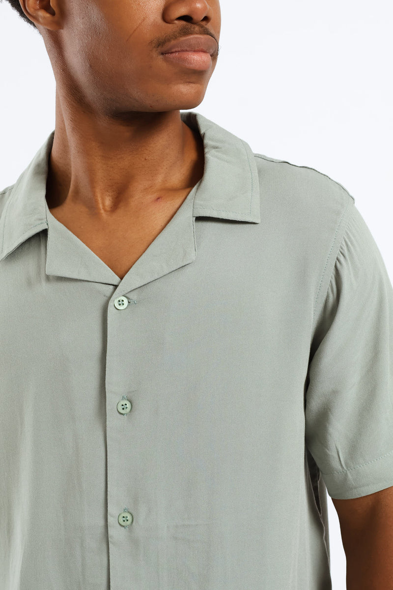 Plain Viscose Shirt - Sage