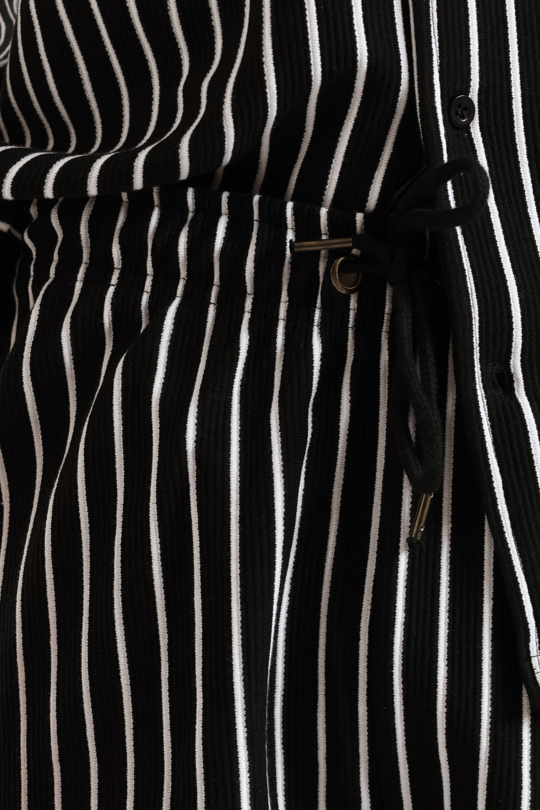 Striped Knit Shorts - Black