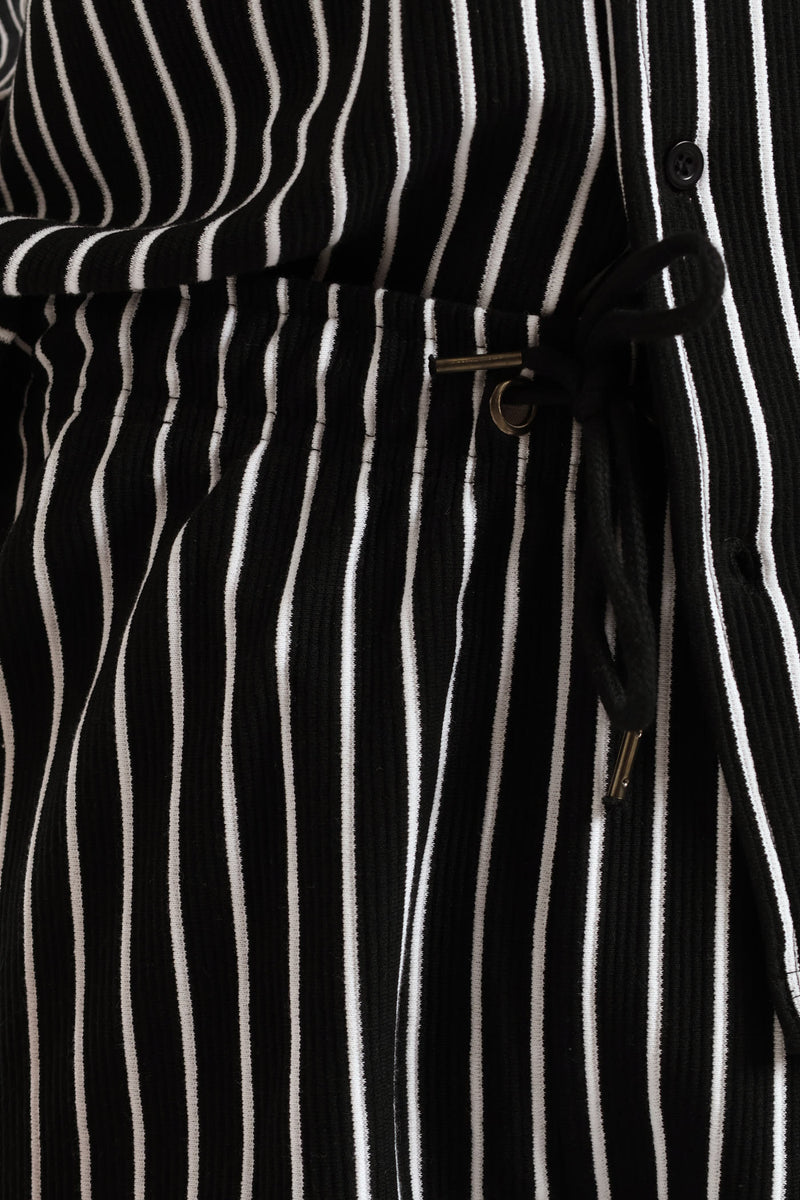 Striped Knit Shorts - Black