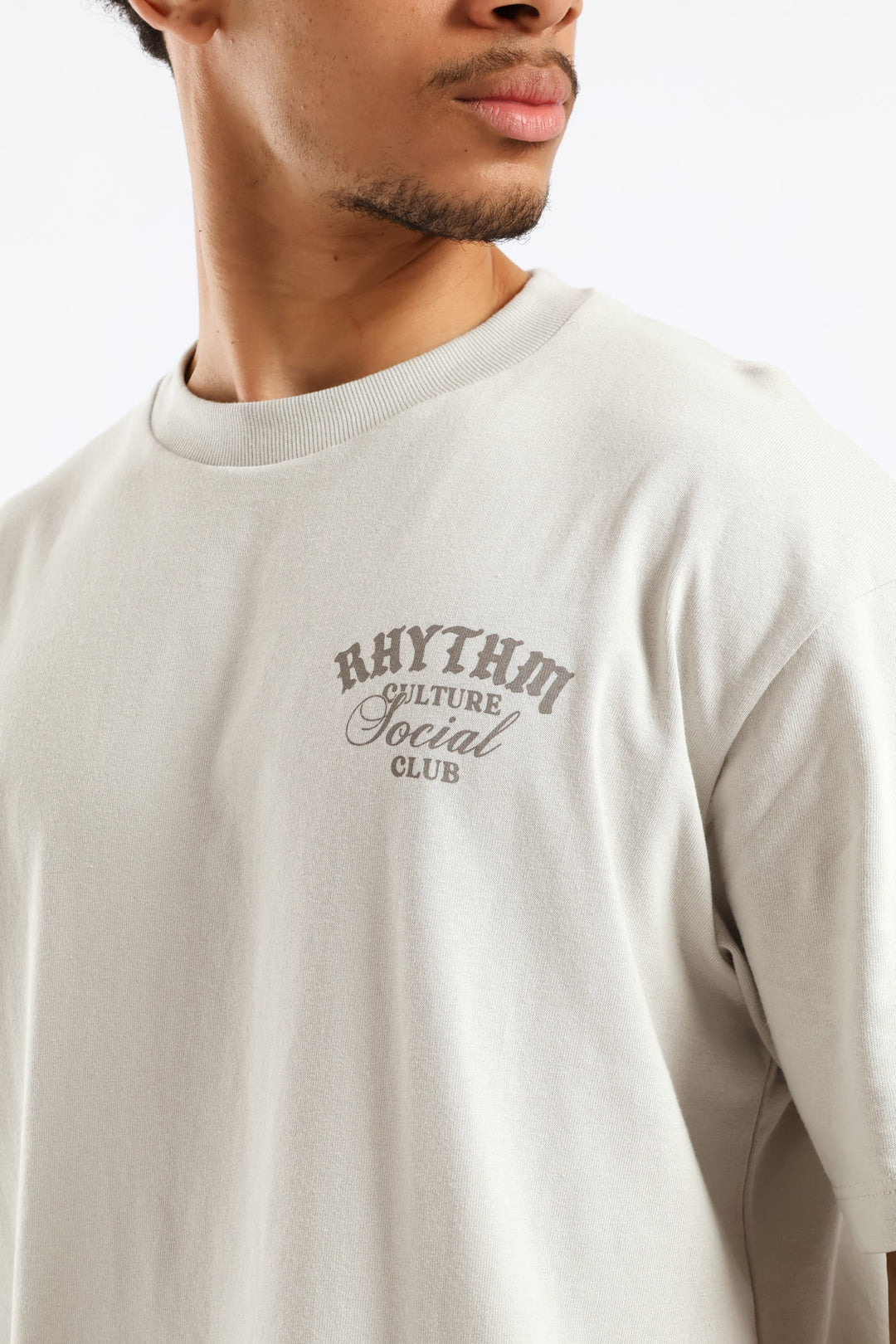 Applique Oversized Tee - Light Grey