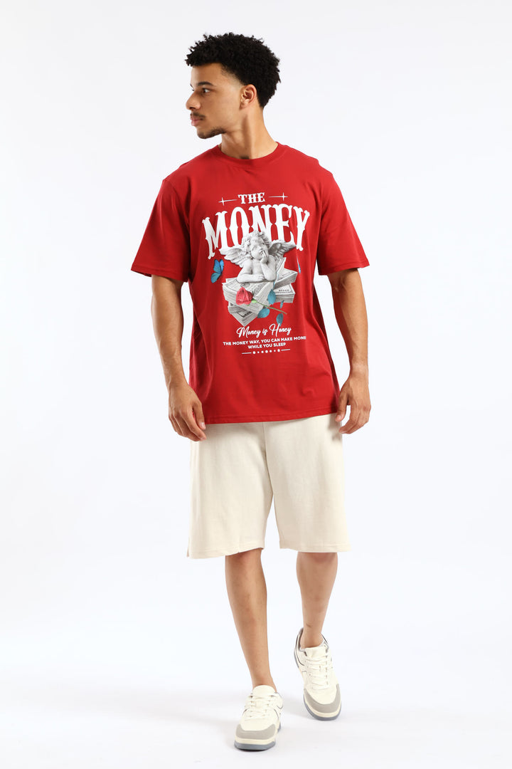 Money Tee - Dark Red