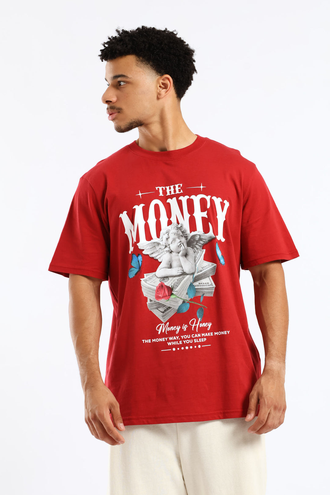 Money Tee - Dark Red