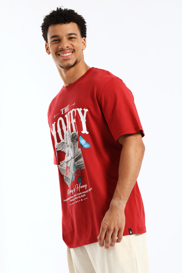 Money Tee - Dark Red