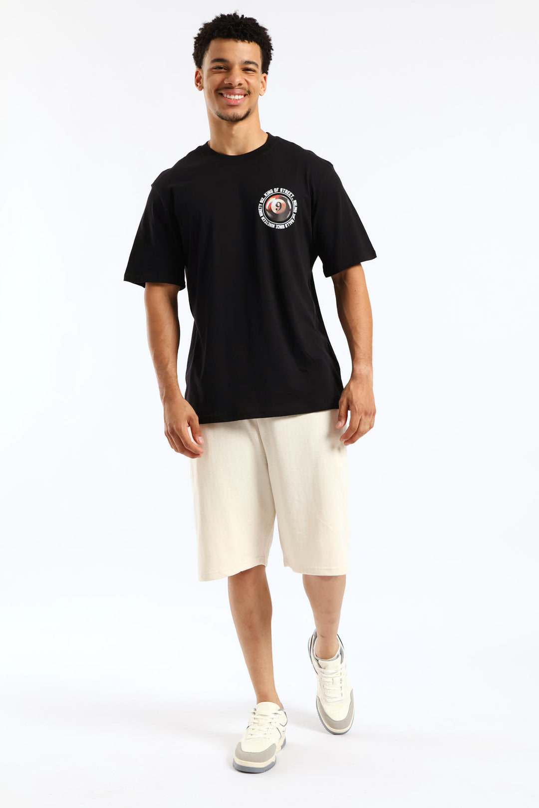 Billards Print Front & Back Tee - Black