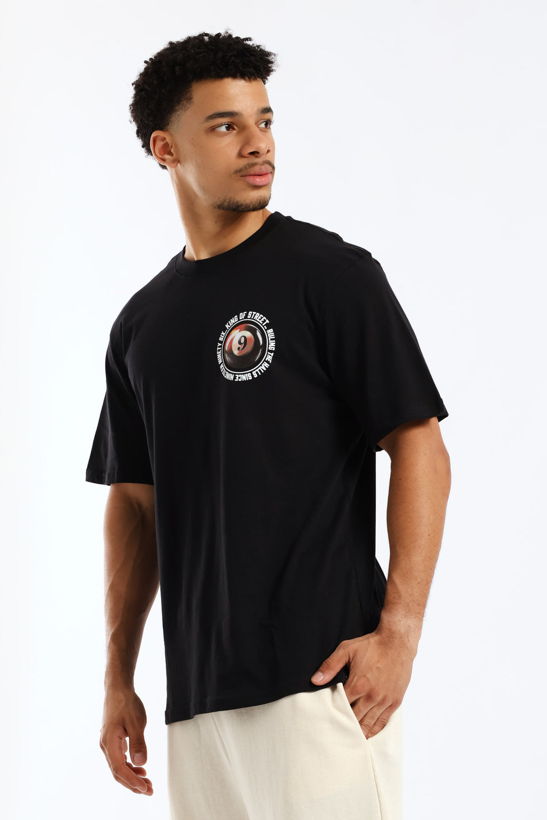 Billards Print Front & Back Tee - Black