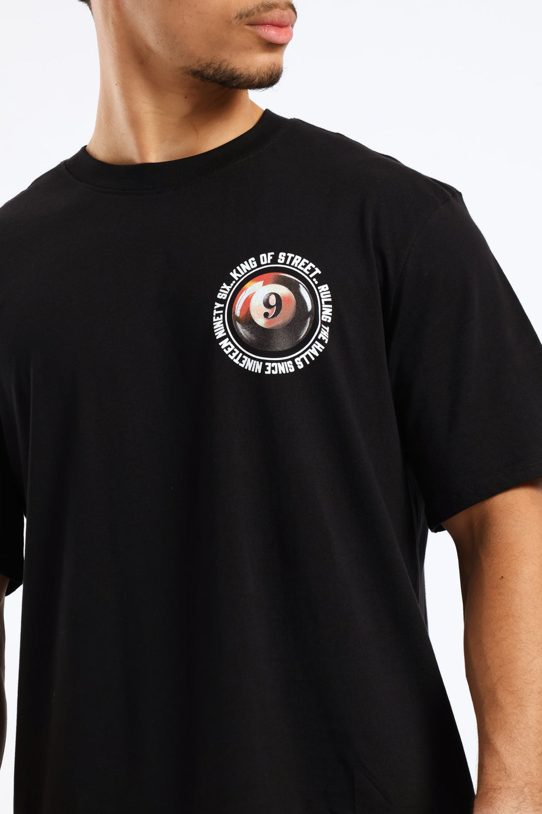 Billards Print Front & Back Tee - Black