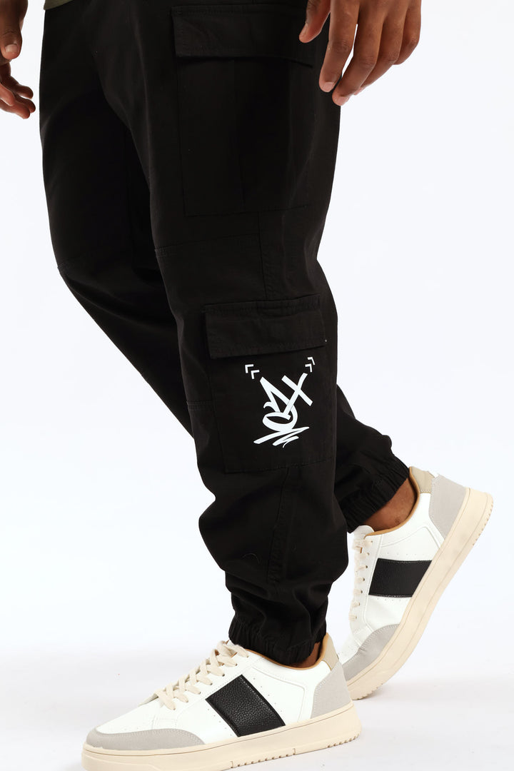 Ripstop Cargo Jogger - Black