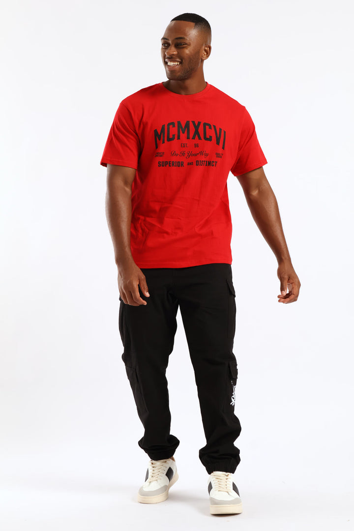 Mcmxcvi Basic Print Tee - Red