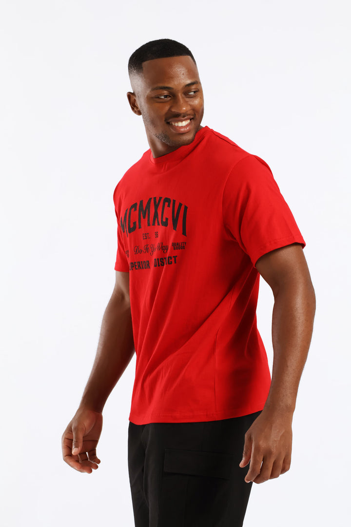 Mcmxcvi Basic Print Tee - Red