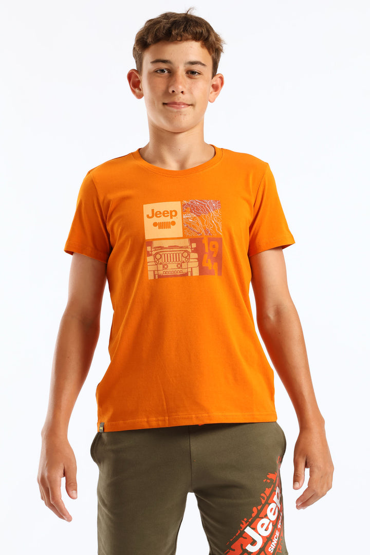 Boys Car Tee - Orange