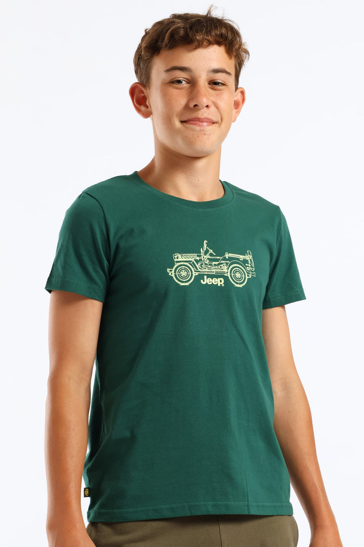 Boys Icon Car Tee - Green