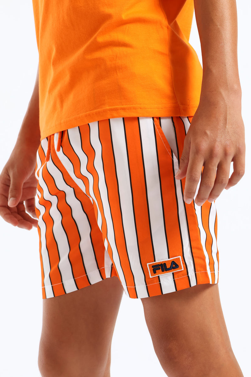 Boys Stripe Gino Shorts - Orange