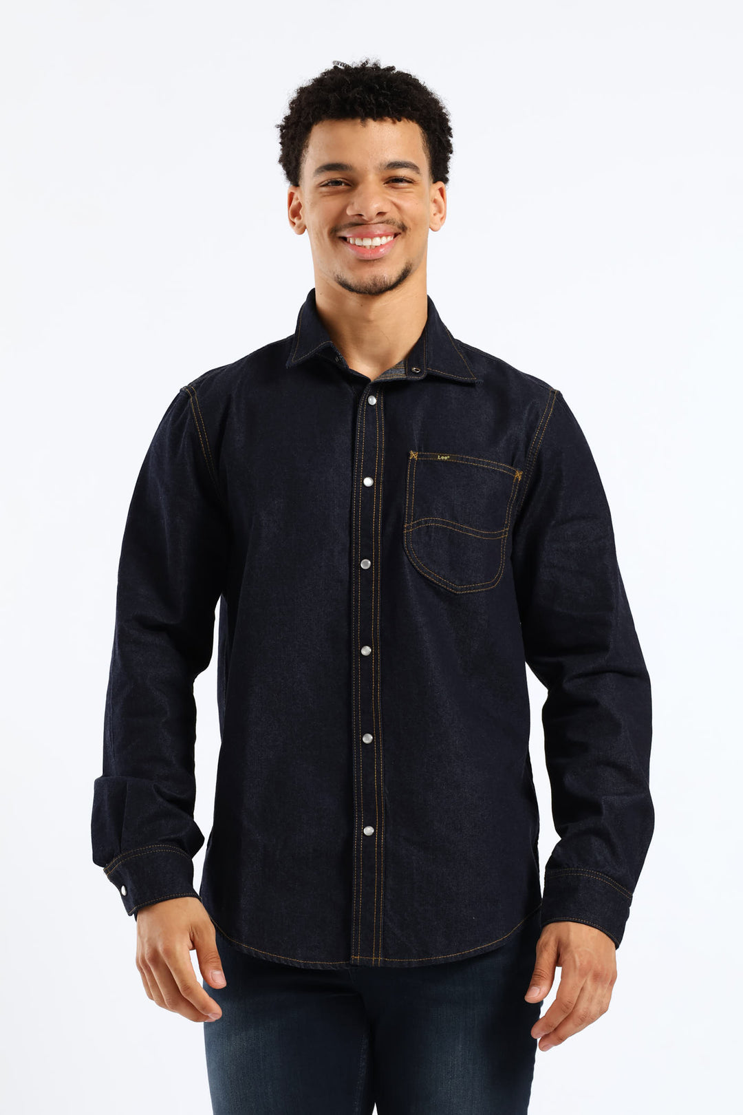 Lazy Denim Long Sleeve Shirt - Dark Indigo