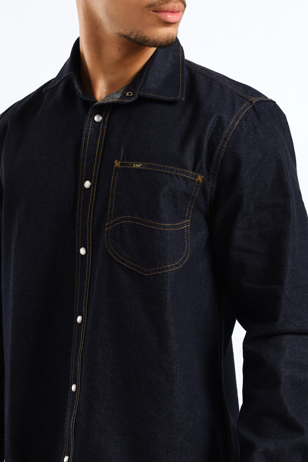 Lazy Denim Long Sleeve Shirt - Dark Indigo