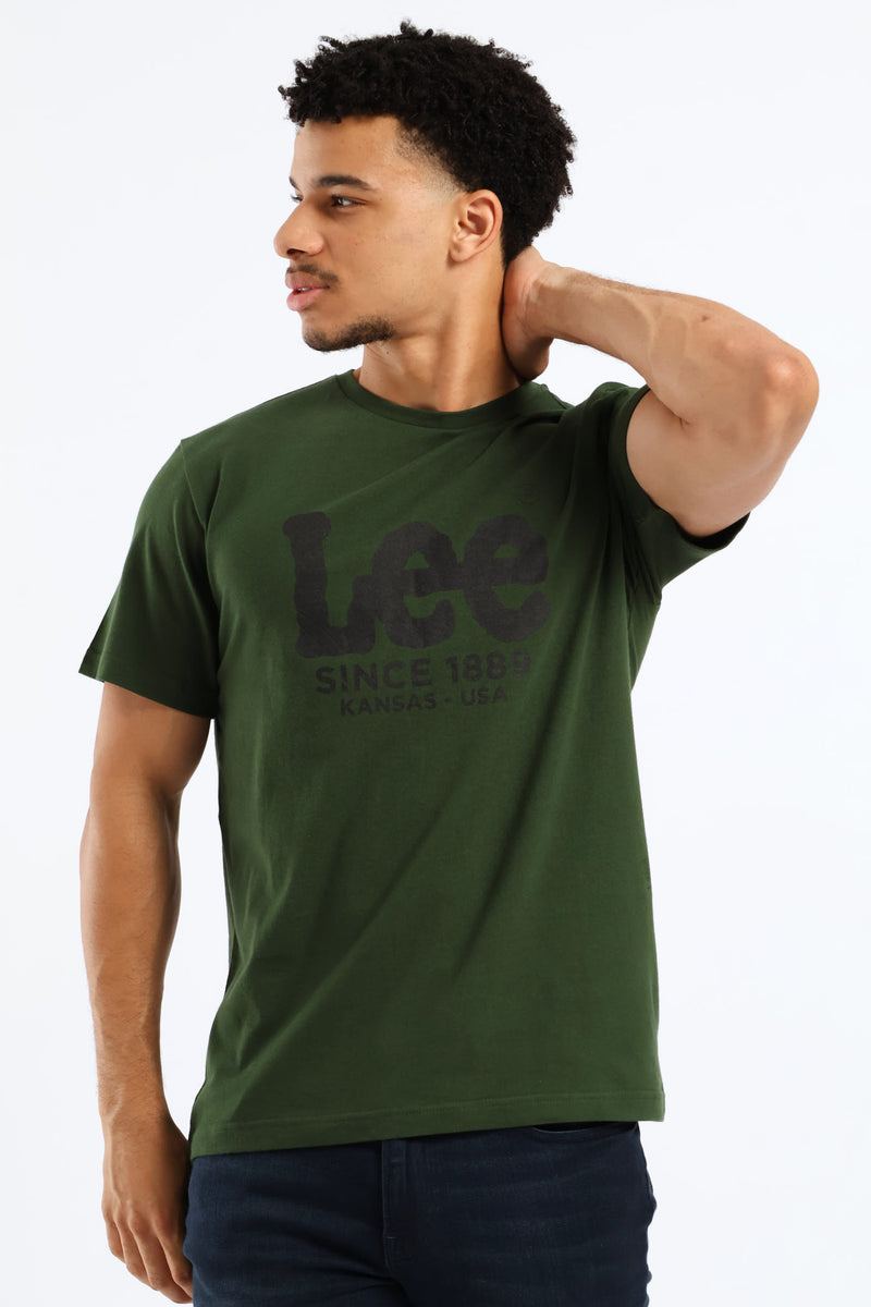 Outline Logo Tee - Moss Green