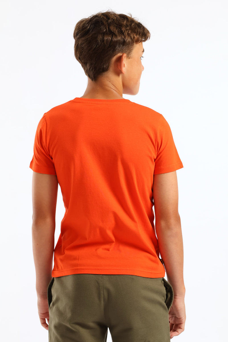 Boys Icon Star Logo Tee - Orange