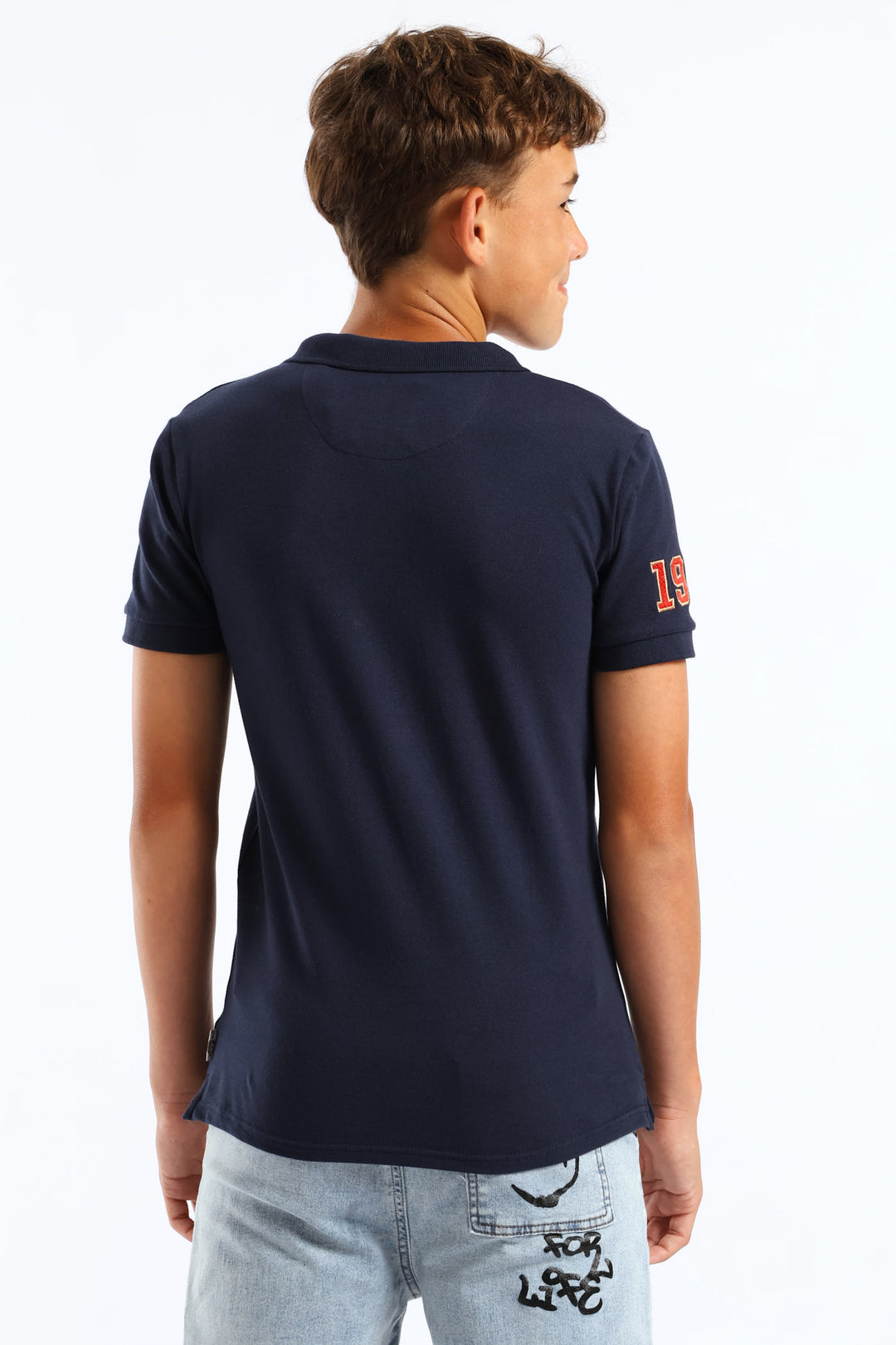 Boys Timothy Crest Badge Golfer - Navy