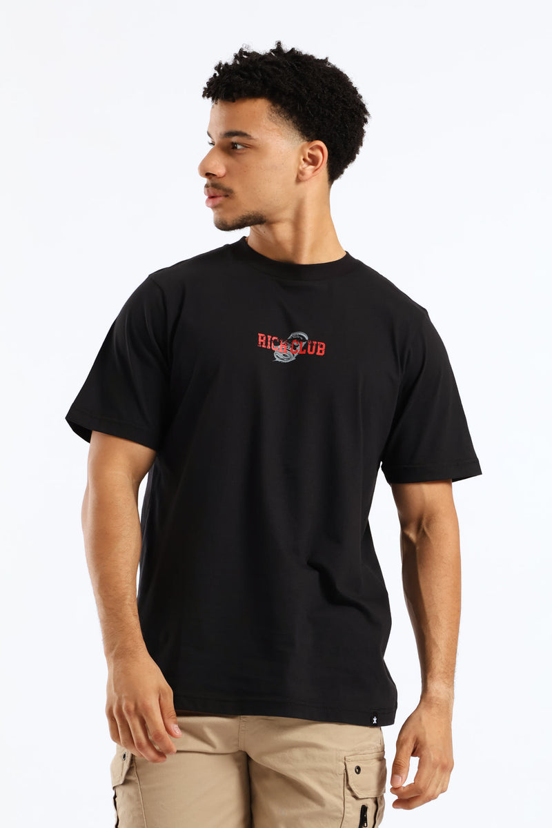 Money Print Front & Back Tee - Black