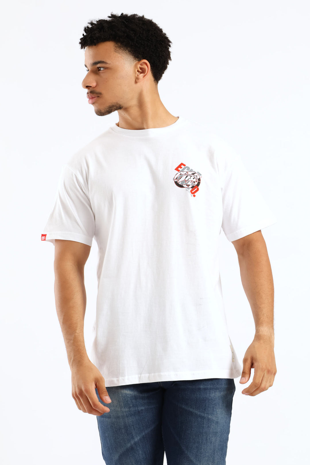 Back Print Script Tee - White