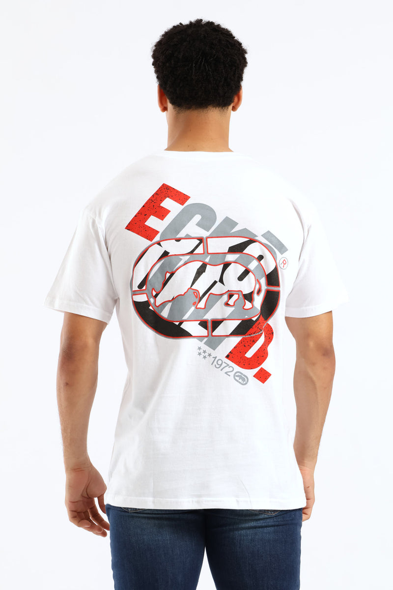 Back Print Script Tee - White