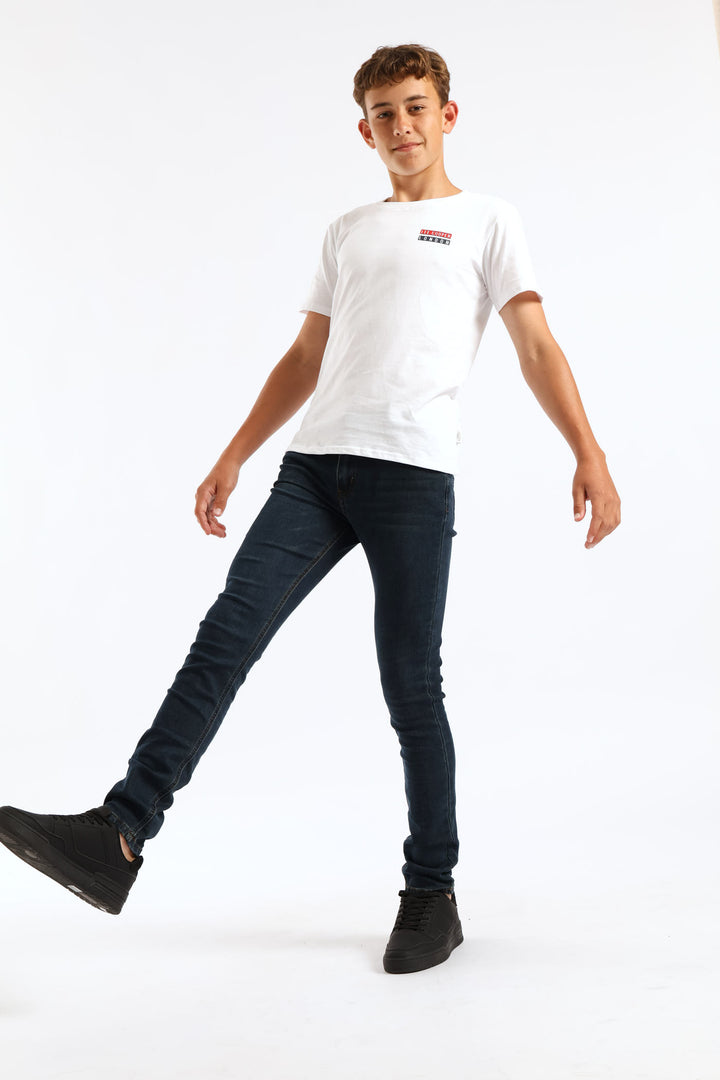 Boys Mid Wash Skinny Jeans - Blue