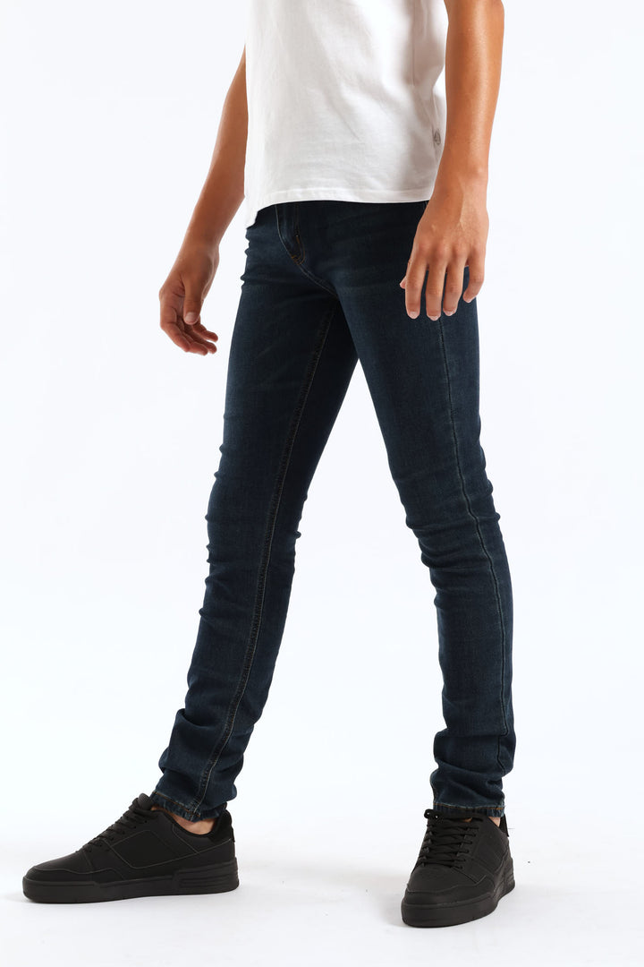 Boys Mid Wash Skinny Jeans - Blue