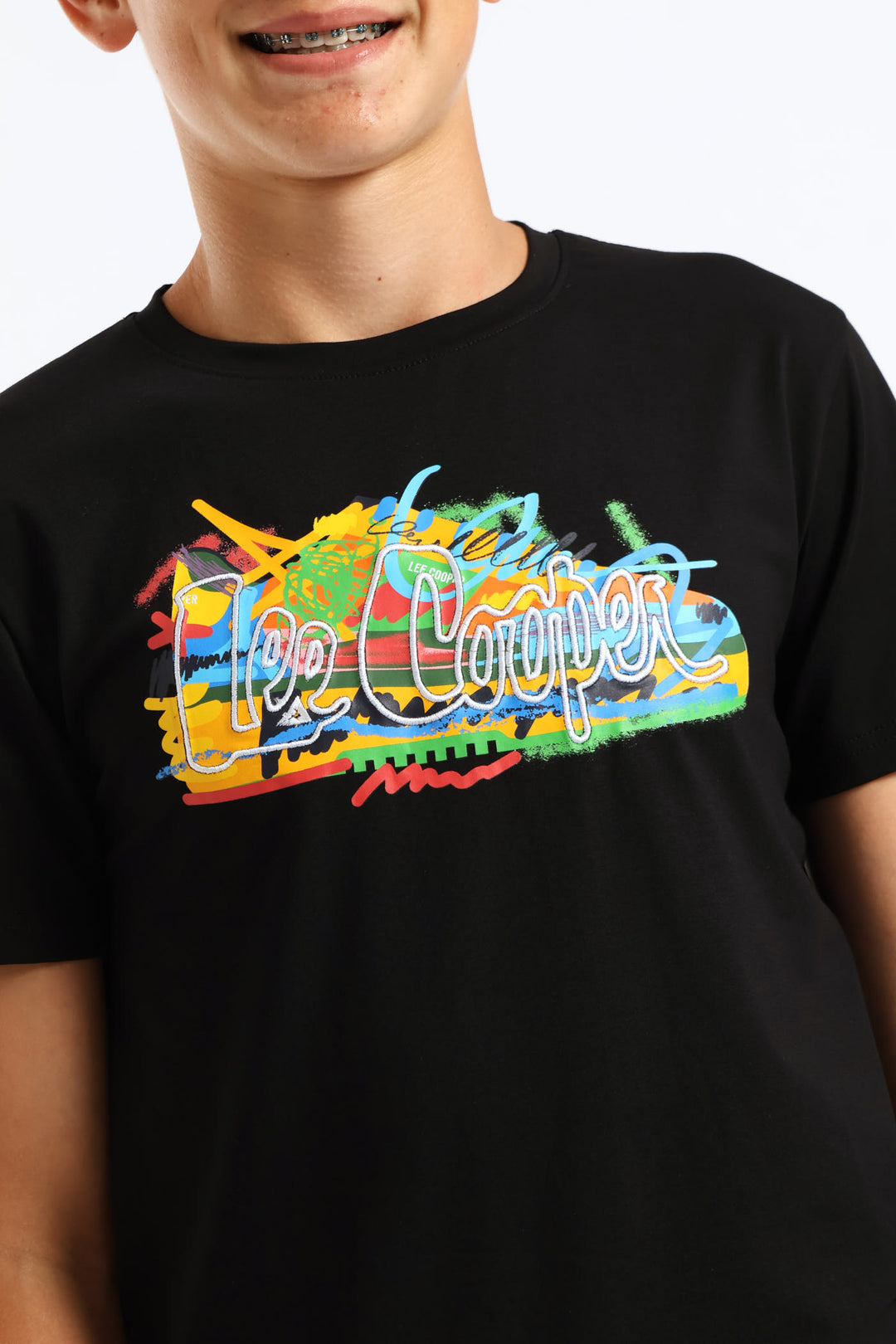 Boys Declan Sneaker Print Tee - Black