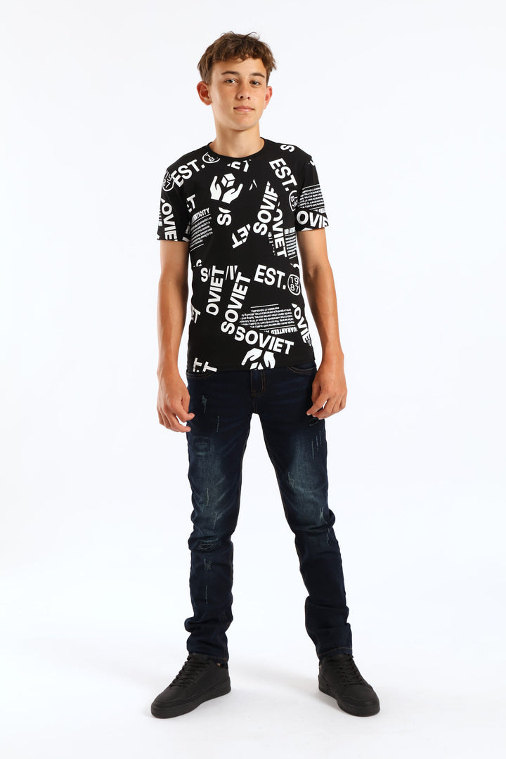 Boys Gleam Skinny Denim - Blue/Black