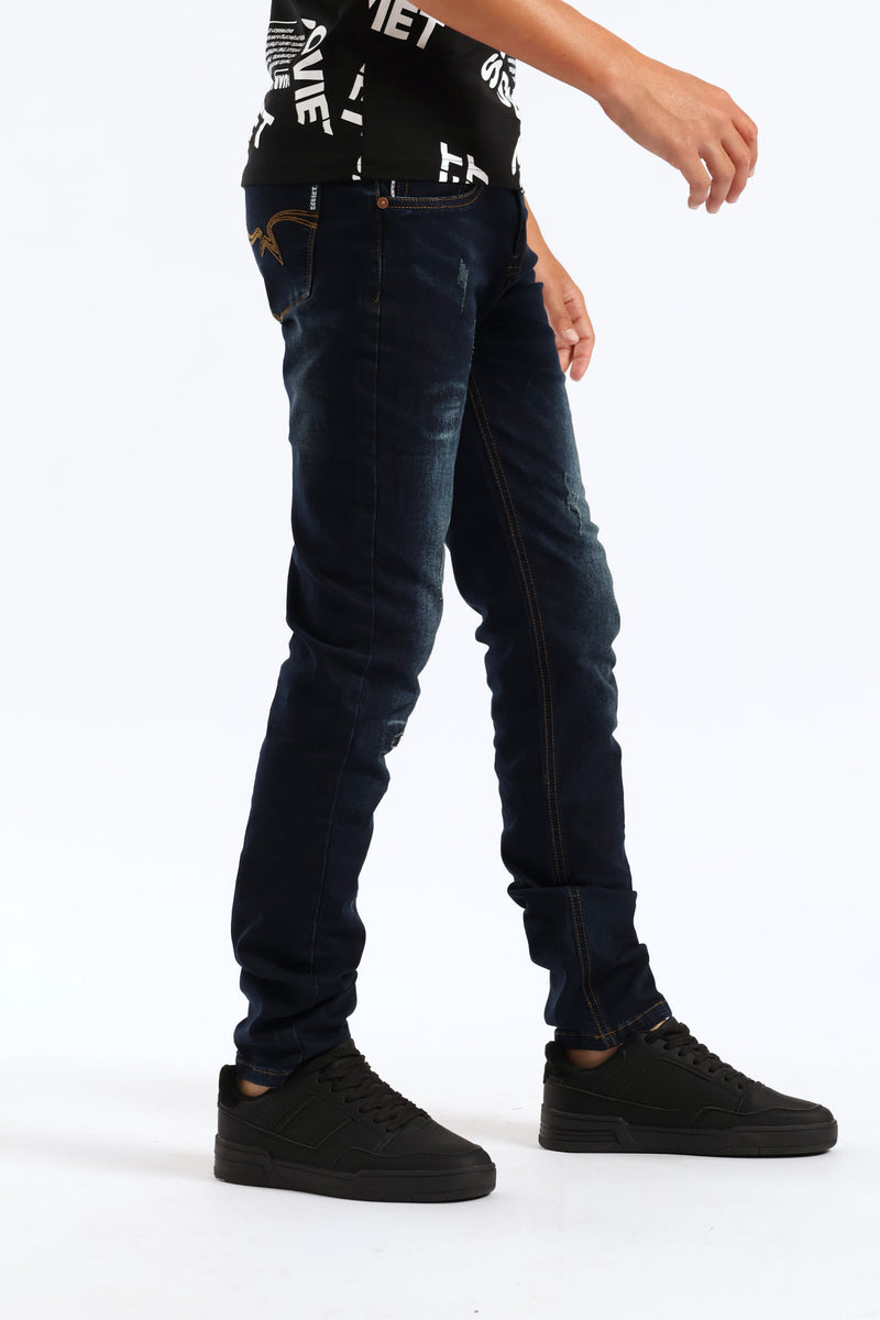 Boys Gleam Skinny Denim - Blue/Black