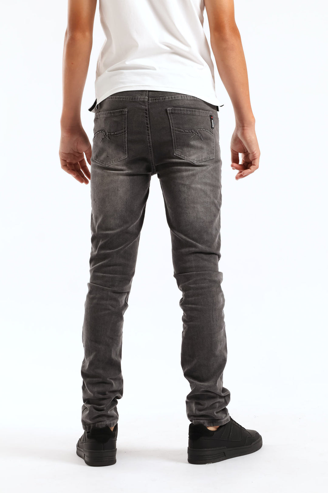 Boys Drip Skinny Denim - Charcoal