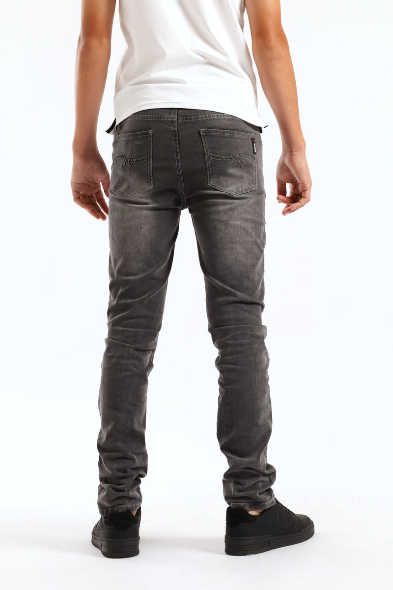 Boys Drip Skinny Denim - Charcoal