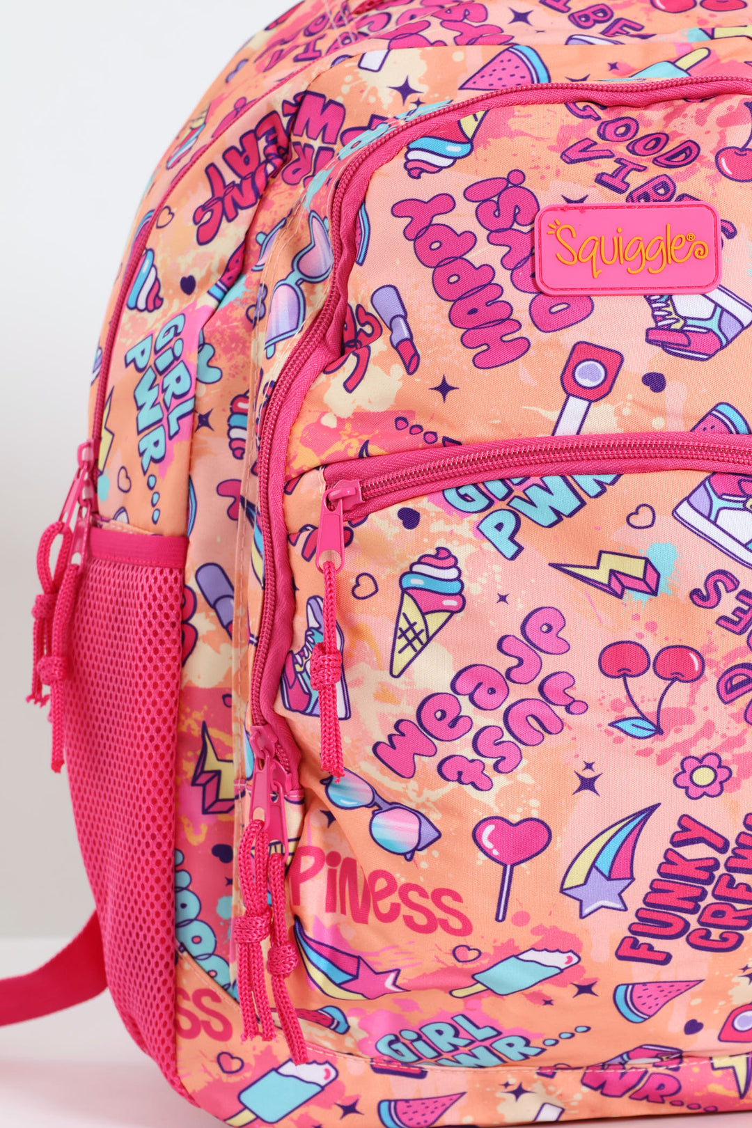 Pre-Girls Happy Days Squiggle Print School Backpack - Pink