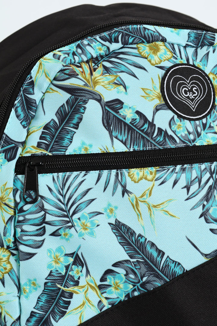 Girls Floral Backpack - Aqua
