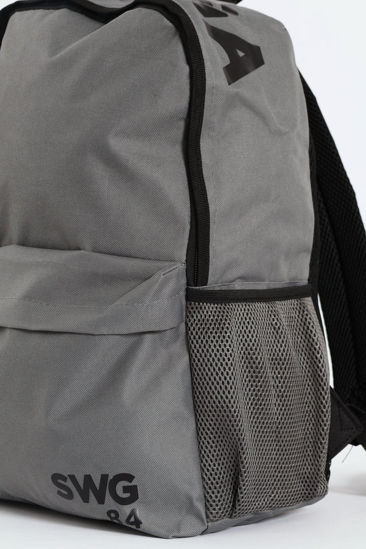 Top Print Backpack - Charcoal