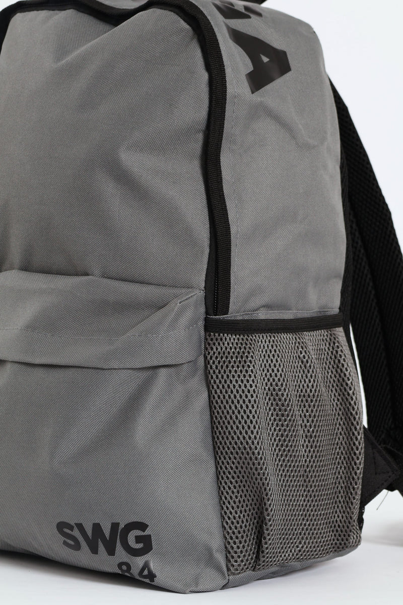 Top Print Backpack - Charcoal