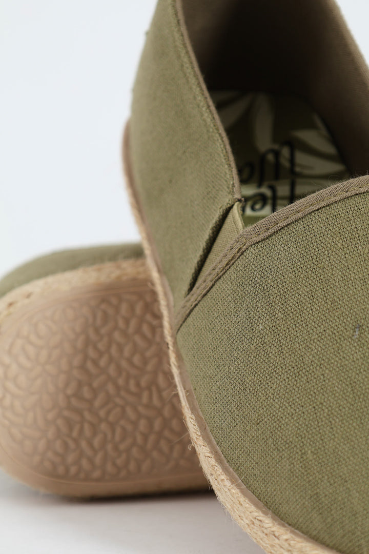 Boys Espadrille Slip On - Olive