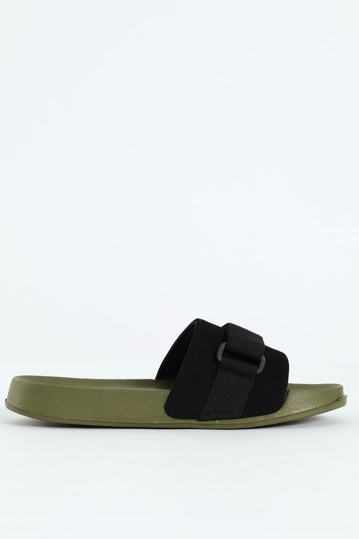 Boys Military Pool Slide - Black