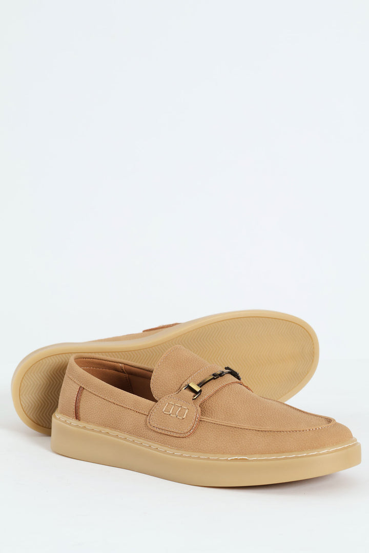 Pieza Metal Trim Slip On Loafer - Beige