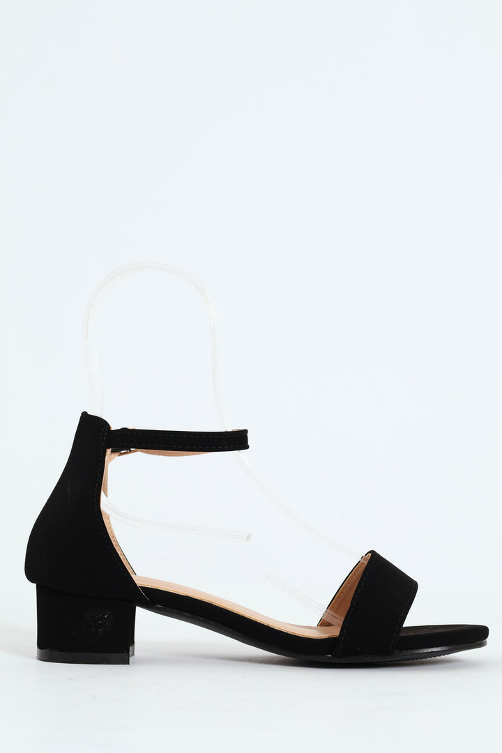 Girls Heeled Sandal - Black