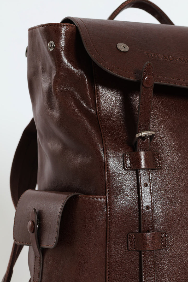 Leather Backpack - Brown