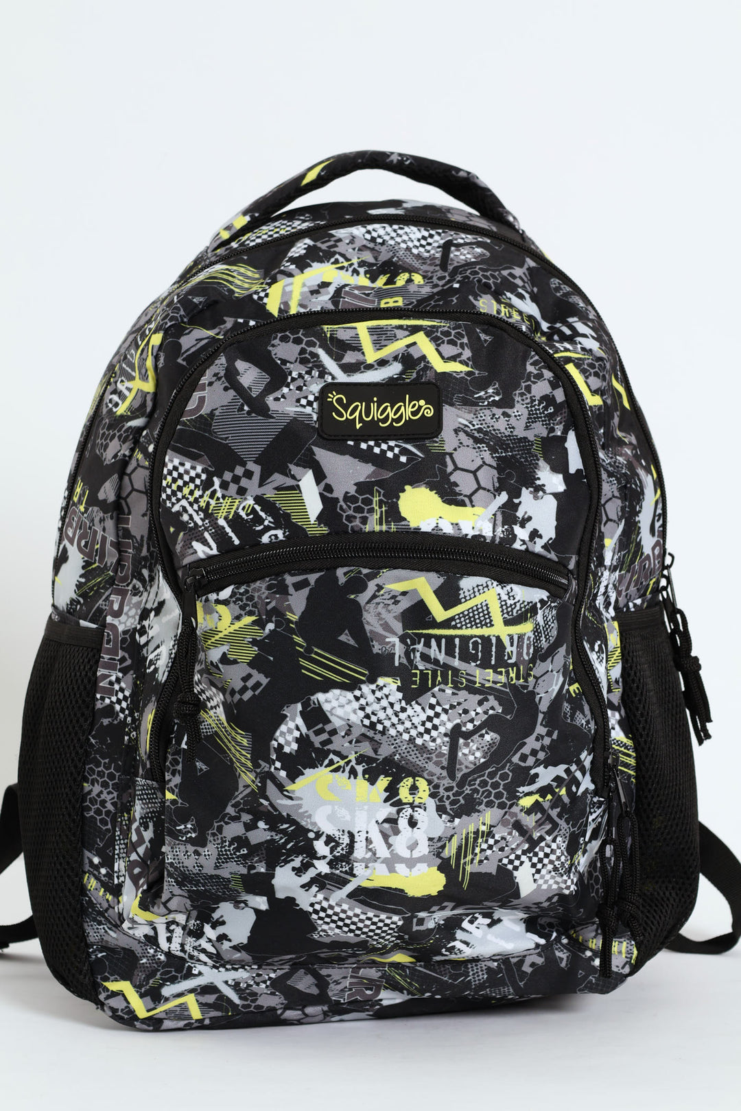 Pre-Boys Urban Skate Squiggle Print School Backpack - Black