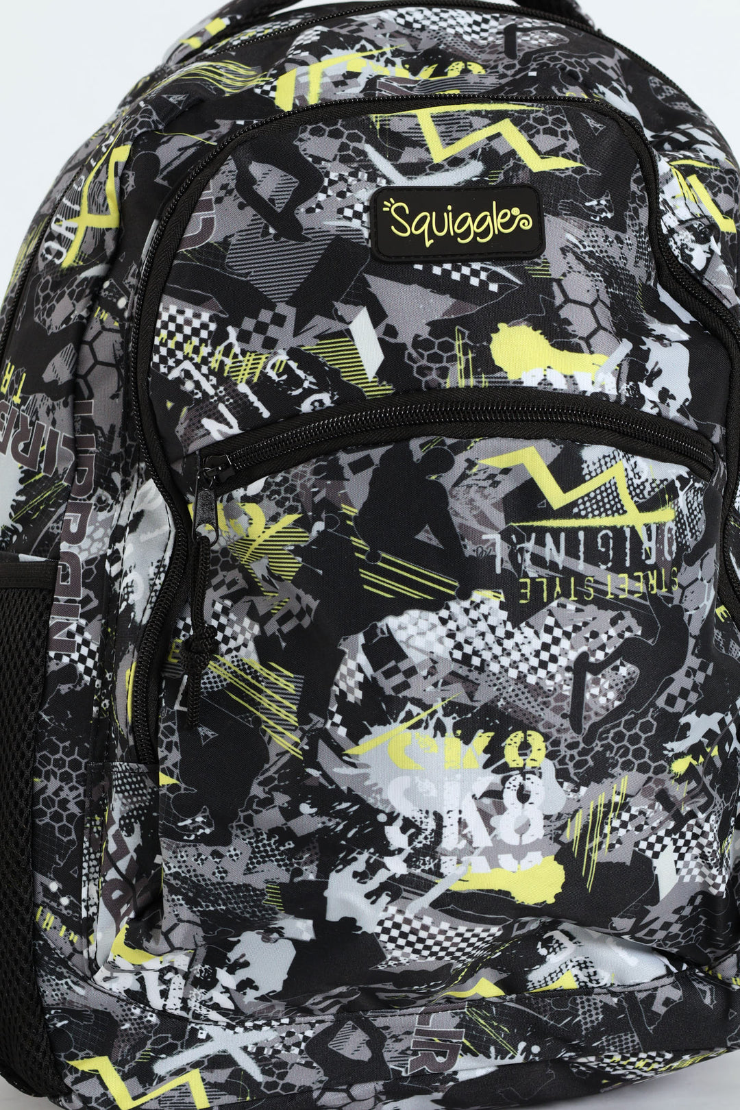 Pre-Boys Urban Skate Squiggle Print School Backpack - Black